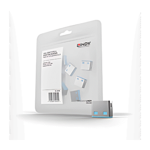 Bloqueadores de puerto USB Tipo A (sin llave) – Paquete de 10 unidades, color azul