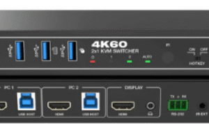 Conmutador KVM HDMI7DP 4K60 de 2 monitores duales