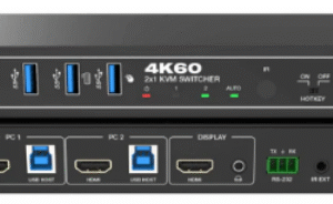 Conmutador KVM HDMI/DP 2x1 | Dual Monitor | 4K@60Hz | USB 3.0 | EDID | HDR