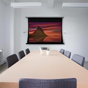 Telón Eléctrico Tensionado de Proyección Trasera Premium – 100” Pulgadas