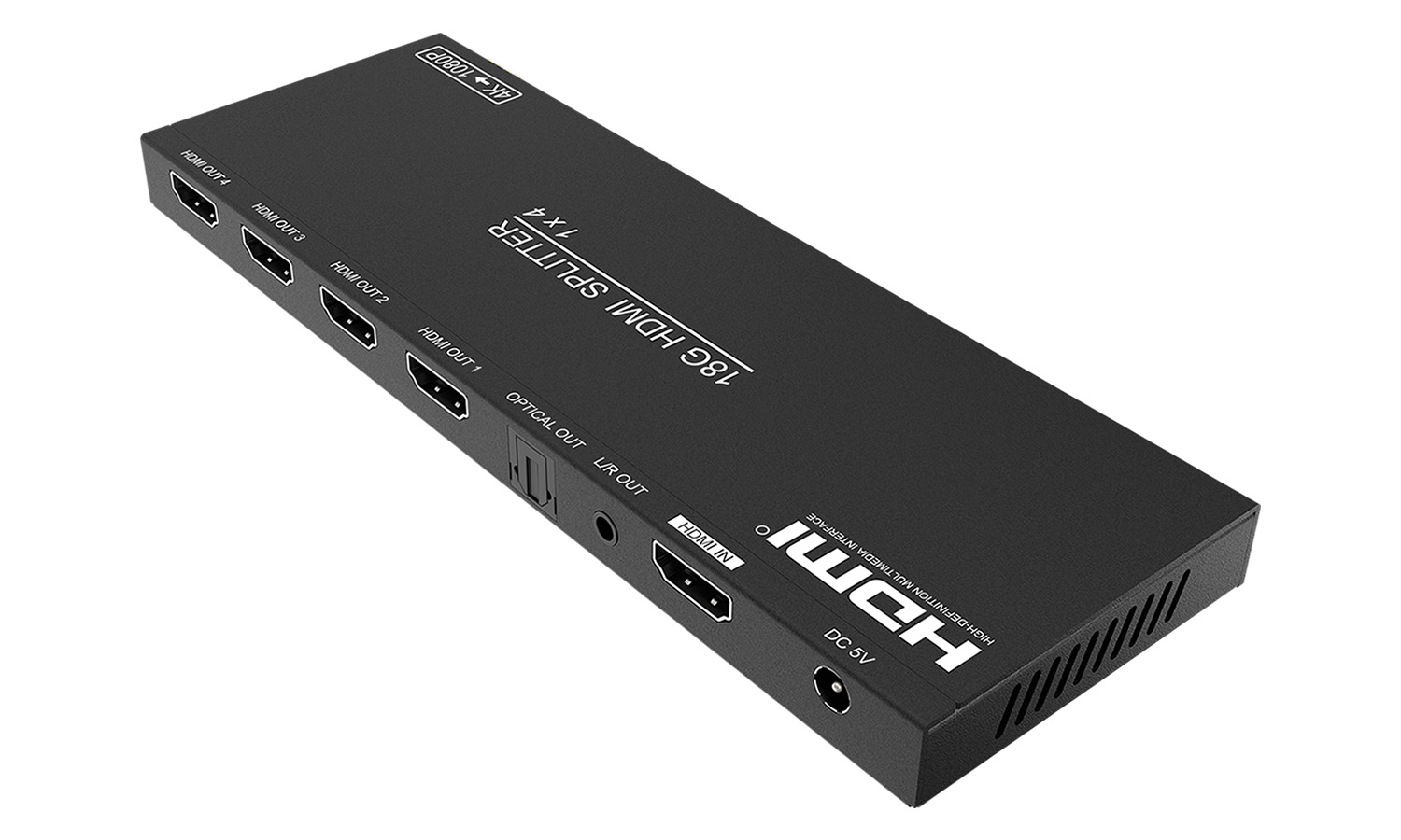 Distribuidor HDMI 2.0 1×4 - 4K con Escalador y Extracción de Audio - Imagen 2