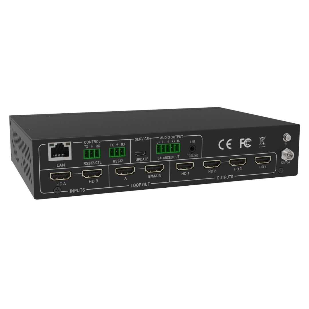 Procesador Profesional Video Wall HDMI 2x4 4K UHD con Escalador, Compensación de Biseles y Daisy Chain - Imagen 2