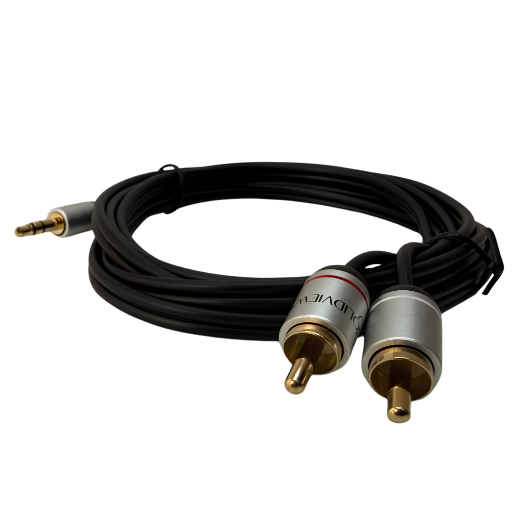 Cable de Audio SolidView 3,5 mm a 2 RCA Estéreo, OFC, Doble Blindaje - Imagen 2