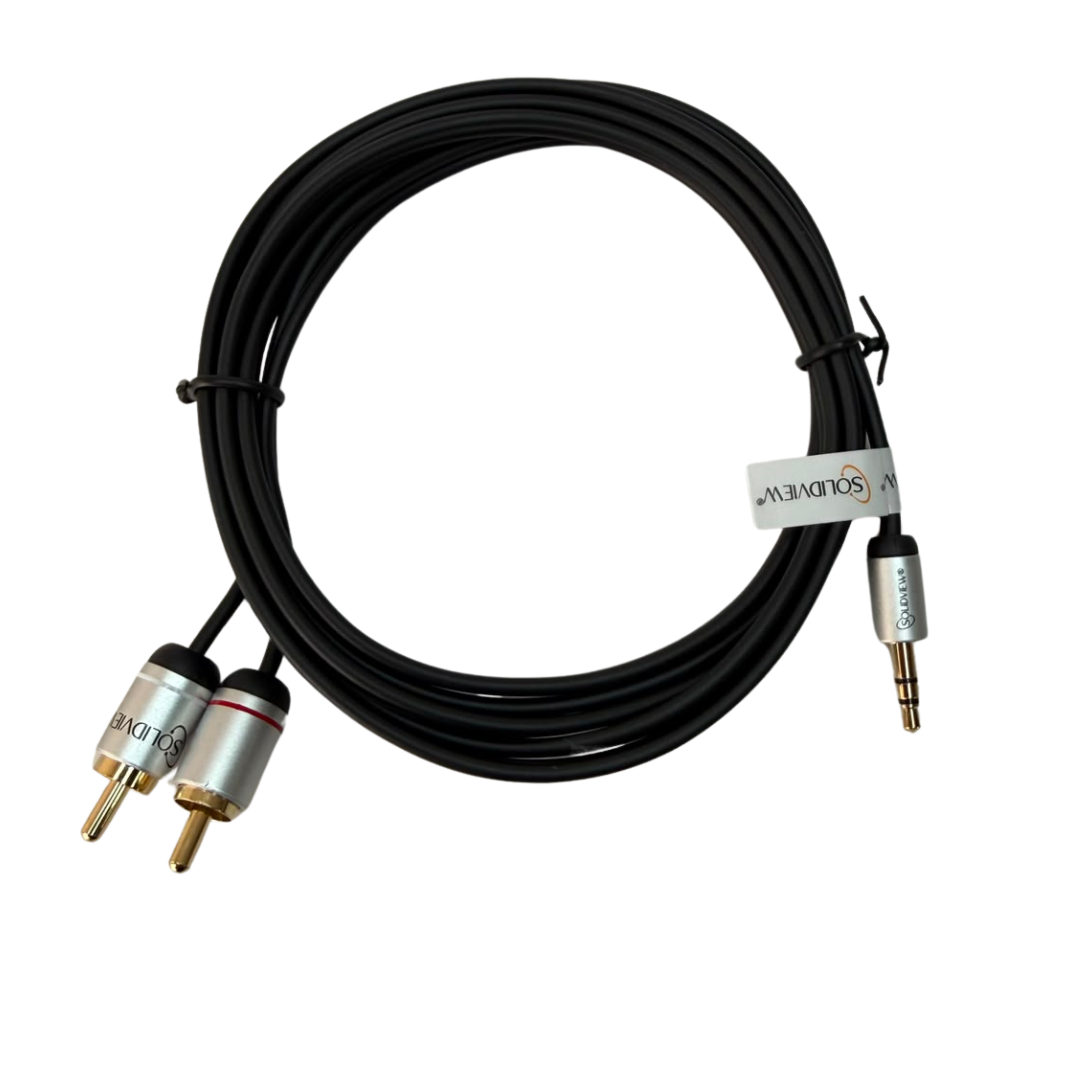 Cable de Audio SolidView 3,5 mm a 2 RCA Estéreo, OFC, Doble Blindaje - Imagen 3