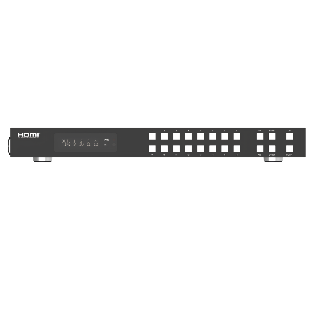 Matriz HDMI 4K 16x16 Profesional – HDMI 2.0b / 18 Gbps / Control Web, RS-232 e IR / Desembebedor de Audio - Imagen 3